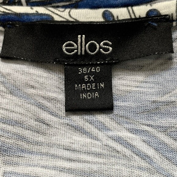 Ellos Palm Leaf Print Dress Size 5X Cotton Pockets Pull Cord Waist Knee Length - Picture 10 of 11